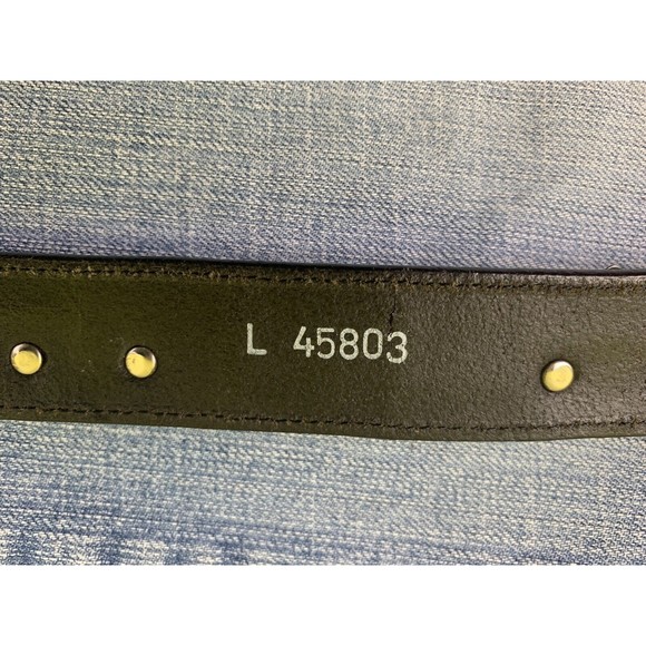 Western Alligator Print Black Leather Belt 32 L SOUTHWEST Cowgirl Metal Hearts - Picture 7 of 11